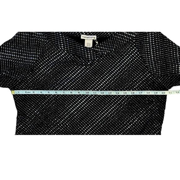 Notations Black Silver Sparkle Top Womens Size XL - Picture 5 of 7